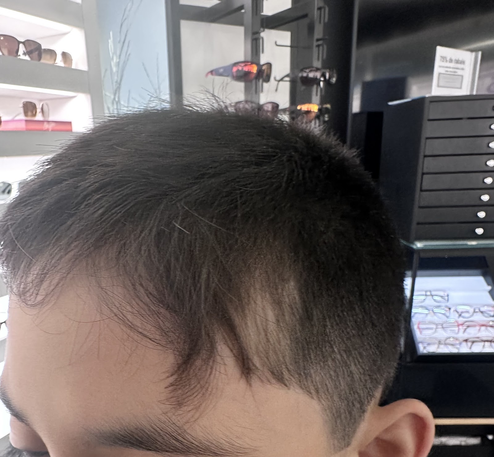 Precision cut detail at the salon